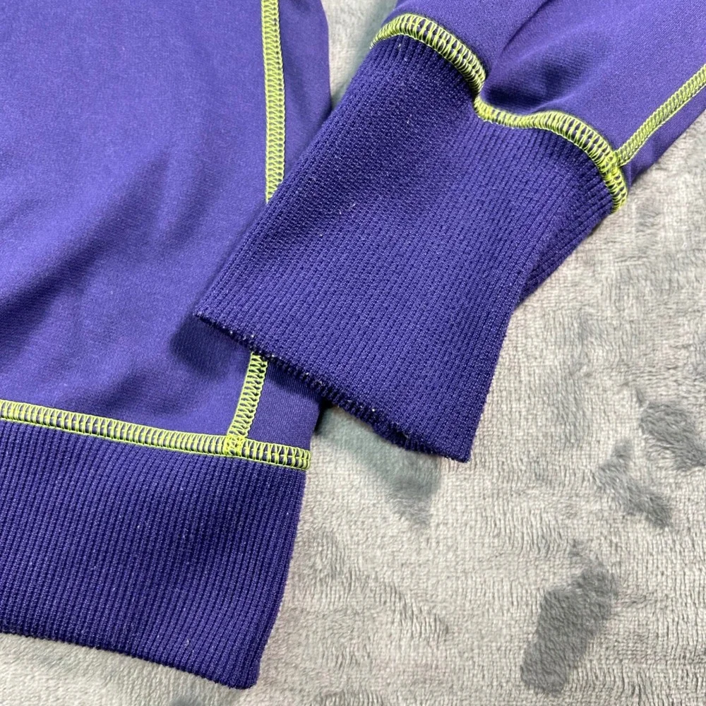 Nike Therma Fit Purple Neon Yellow Stitch Hoodie Sweatshirt‎ M Athletic